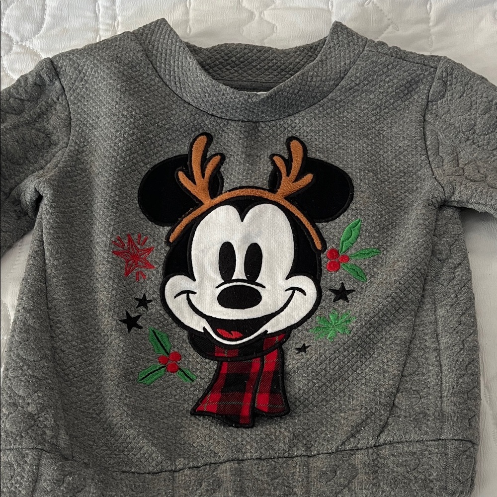 Disney Store Gray Kids' Holiday Mickey Mouse Sweatshirt